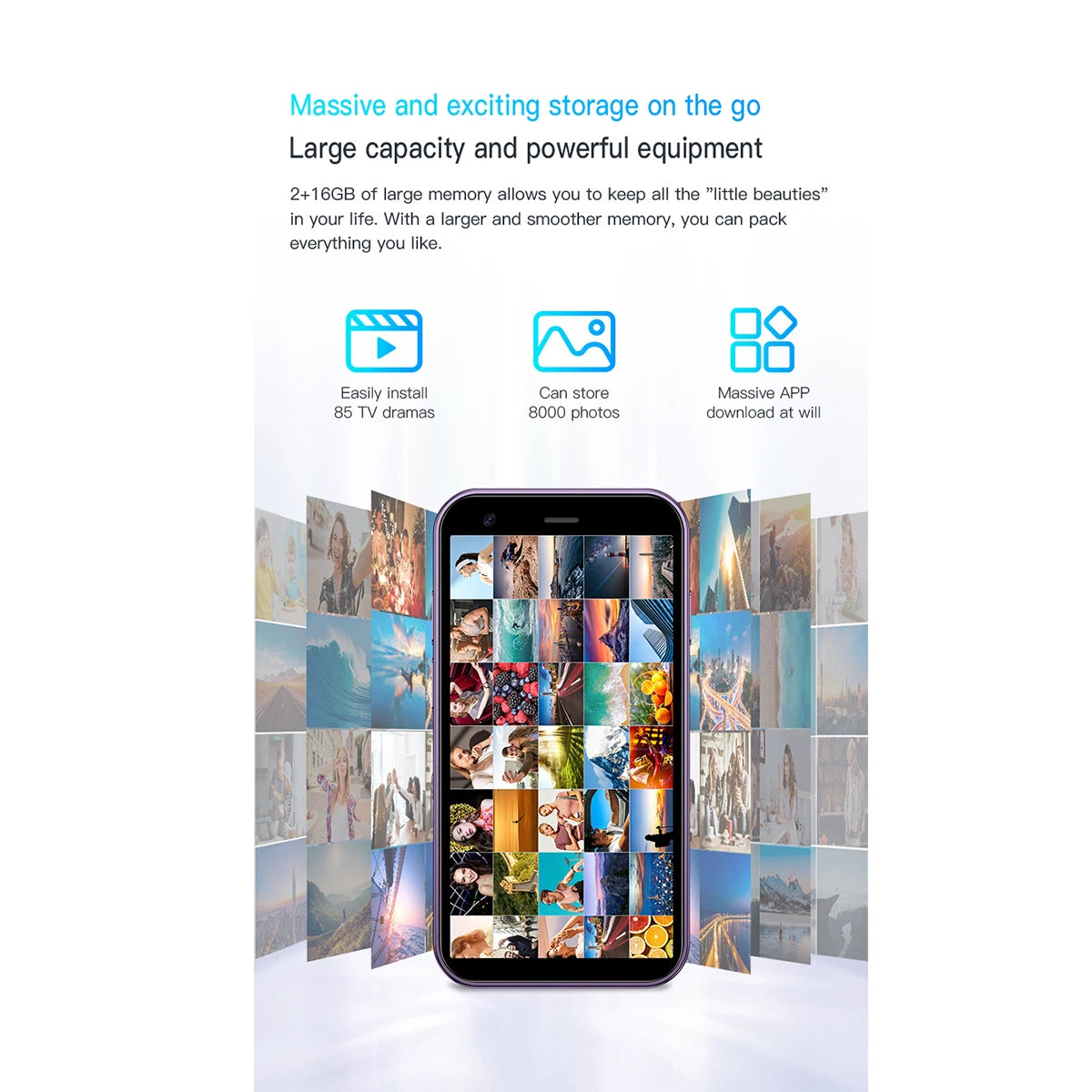 Mini smartphone is equipped with a 3.0-inch screen, compatible with the Android system, and offers 2GB of RAM and 16GB of ROM