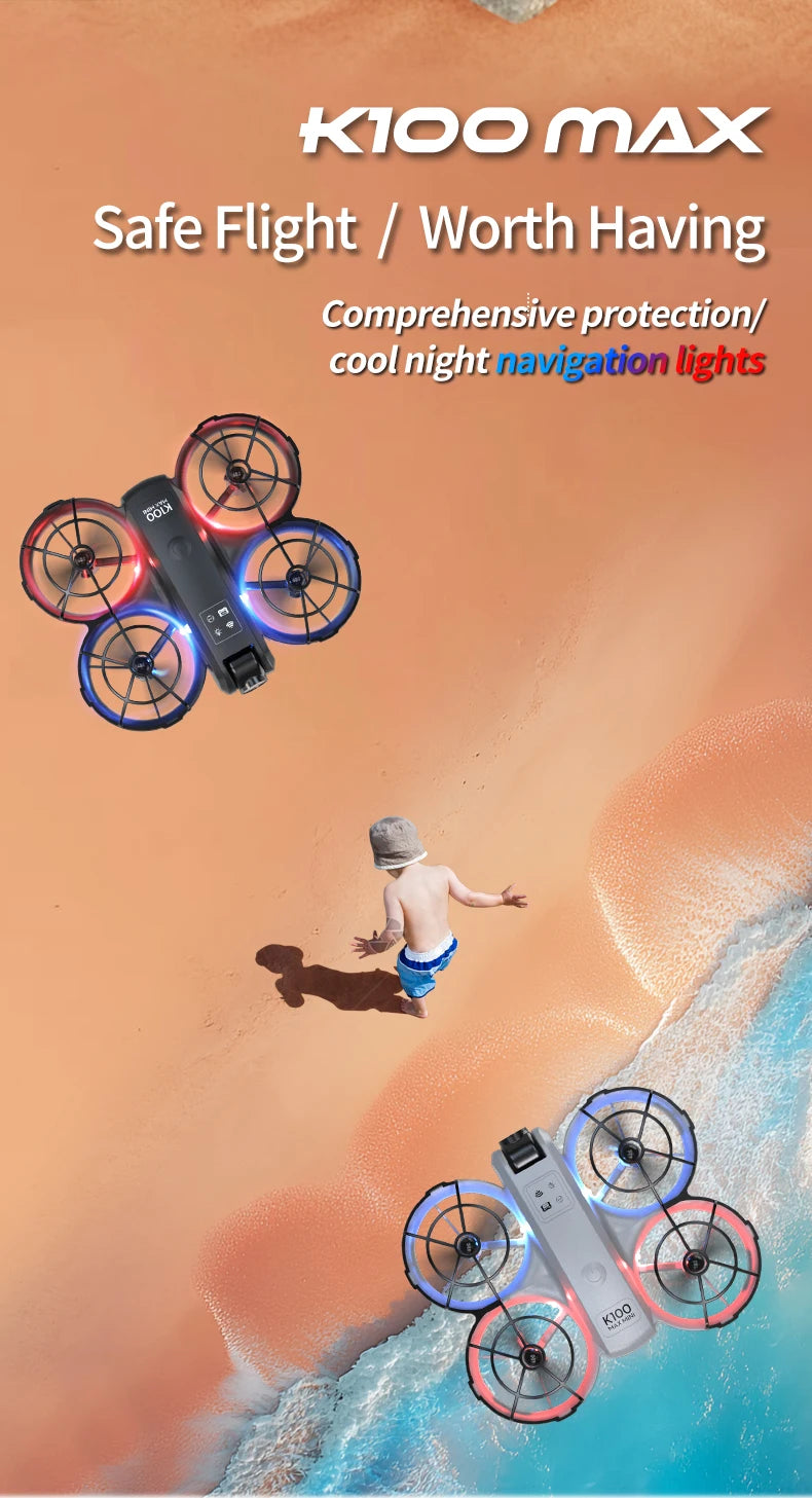 K100 MAX Mini GPS Drone 8K HD Camera Real Time Video Transmis Screen Control Obstacle Avoidance Aerial Photography RC Quadcopter