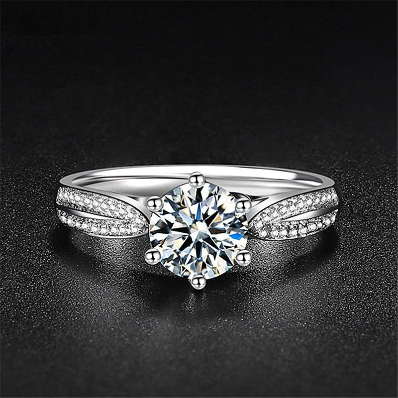 925 Sterling Silve Gorgeous Shiny Zircon Stone Ring For Women Engagement Wedding Luxury High Quality Fine Jewelry
