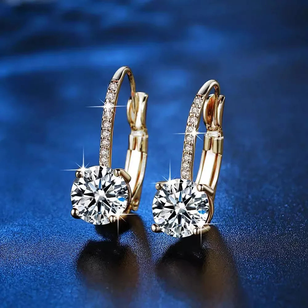925 Silver Earrings Zircon Flower for Women Sterling Silver Wedding Jewelry Elegant Female Accessories Fashion Gift