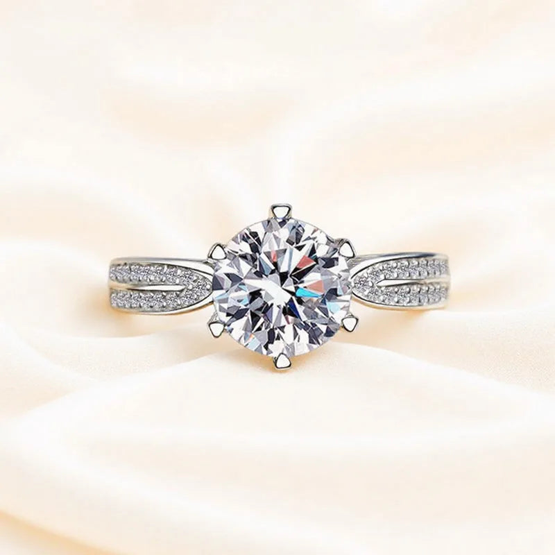 925 Sterling Silver Rings For woman Shining crystal adjustable size Fashion Gifts engagement wedding high quality Jewelry
