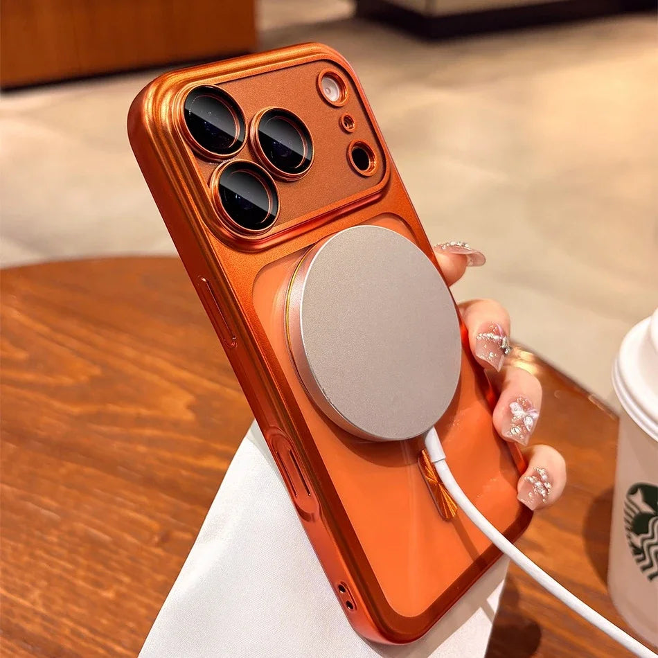 New Plating Transparent For Magsafe Magnetic Case for IPhone 17 17Pro 17 Pro Max 17 Air Original Soft TPU Lens Protector Cover