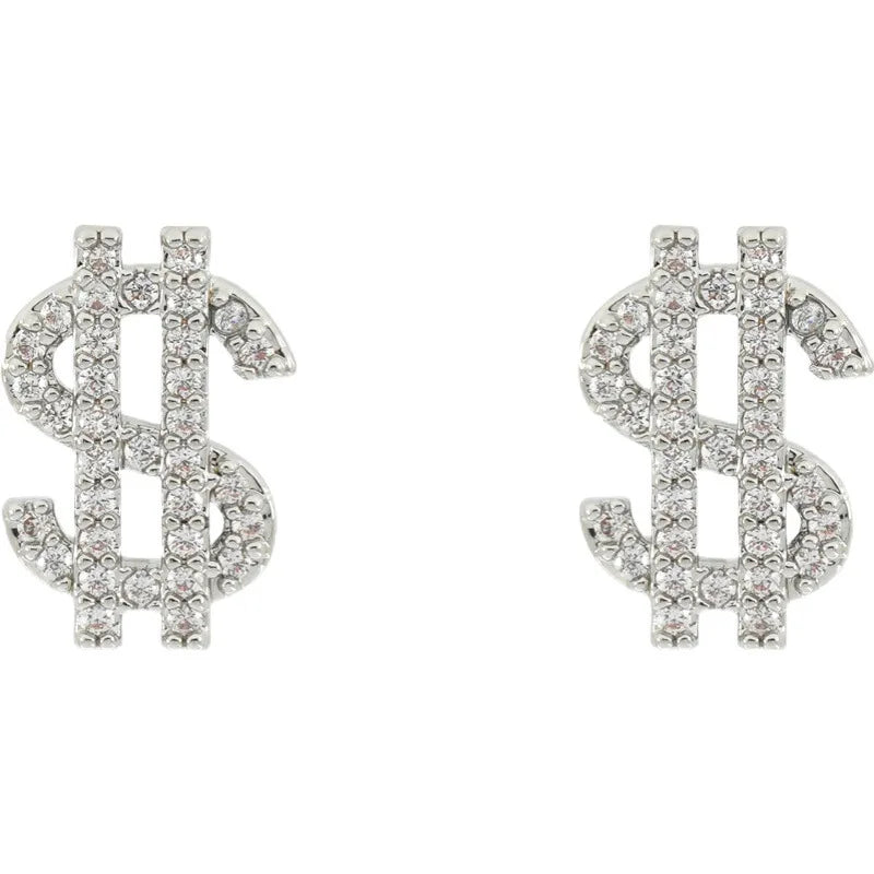 Gothic New Year Hair Wealthy Money Dollar Small Earrings New Tide Niche Design Sense Earrings Without Ear Holes Ear Clips Female