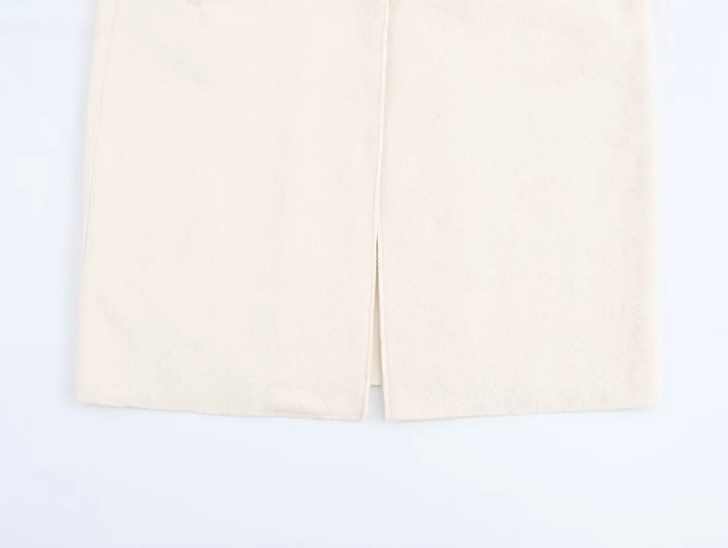 2025 New Women's Clothing: European and American Style Fashionable Solid Color Long-Sleeved Terry Wool Coat
