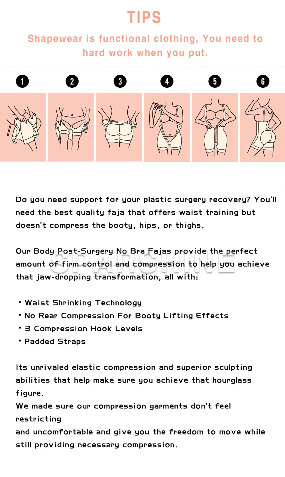 Shapewear For Women Tummy Control Hip Lifter Fajas Colombianas Butt Lifter Body Shaper Front Hooks