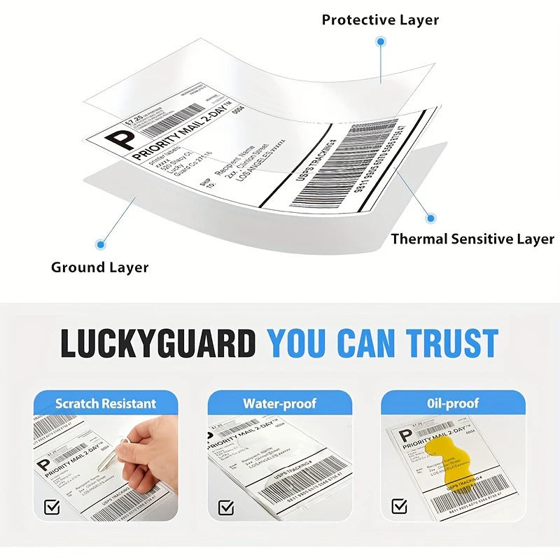 4x6 Inch Thermal Shipping Label Paper 100/200/300/500PCS Adhesive Paper For Express Waybill DHL UPS Express Barcode All-Purpose