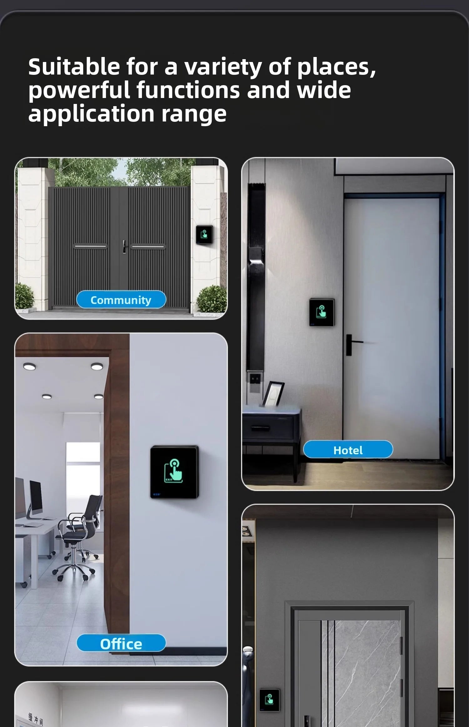 KOB access control switch exit button glass panel touch sensor infrared induction automatic door wireless switch