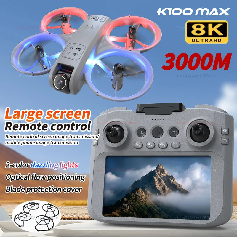 K100 MAX Mini GPS Drone 8K HD Camera Real Time Video Transmis Screen Control Obstacle Avoidance Aerial Photography RC Quadcopter