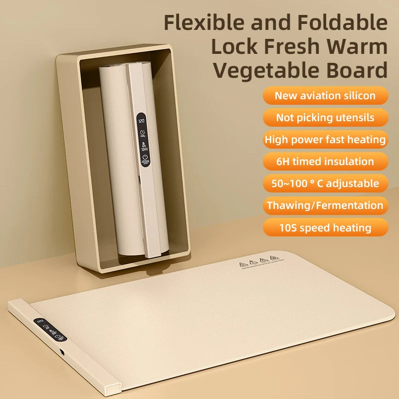 Electric Warming Tray Food Warmer Plate Foldable Portable Smart Food Fast Heating Mat Electric Warming Tray Food Warming Board