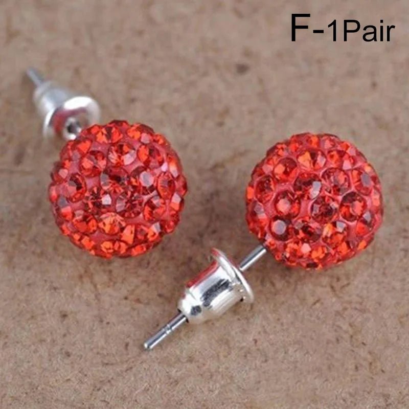 New Fashion Jewelry Full Rhinestone Ball Earrings Autumn and Winter Fashion Korean Temperament Earrings for Women Party Gift