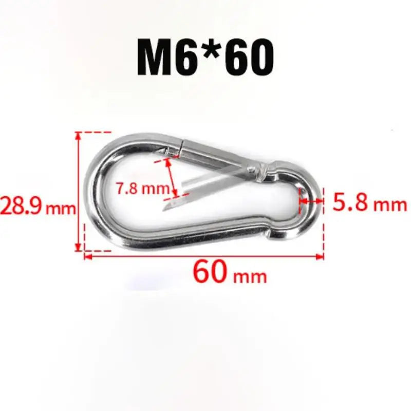 1pc Spring Hook Quick Link Spring Snap Carabiner M4 M5 M6 M8 M10 304 Stainless Steel Lock Ring Hook Climbing Safety Buckle