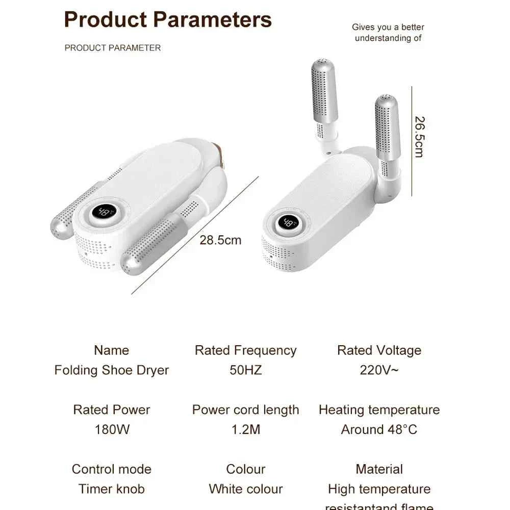 Shoe Dryers Sterilization Dehumidification Portable Shoe Rack Heater Deodorizer Dehumidifier Device Quick Drying Shoe Dryer