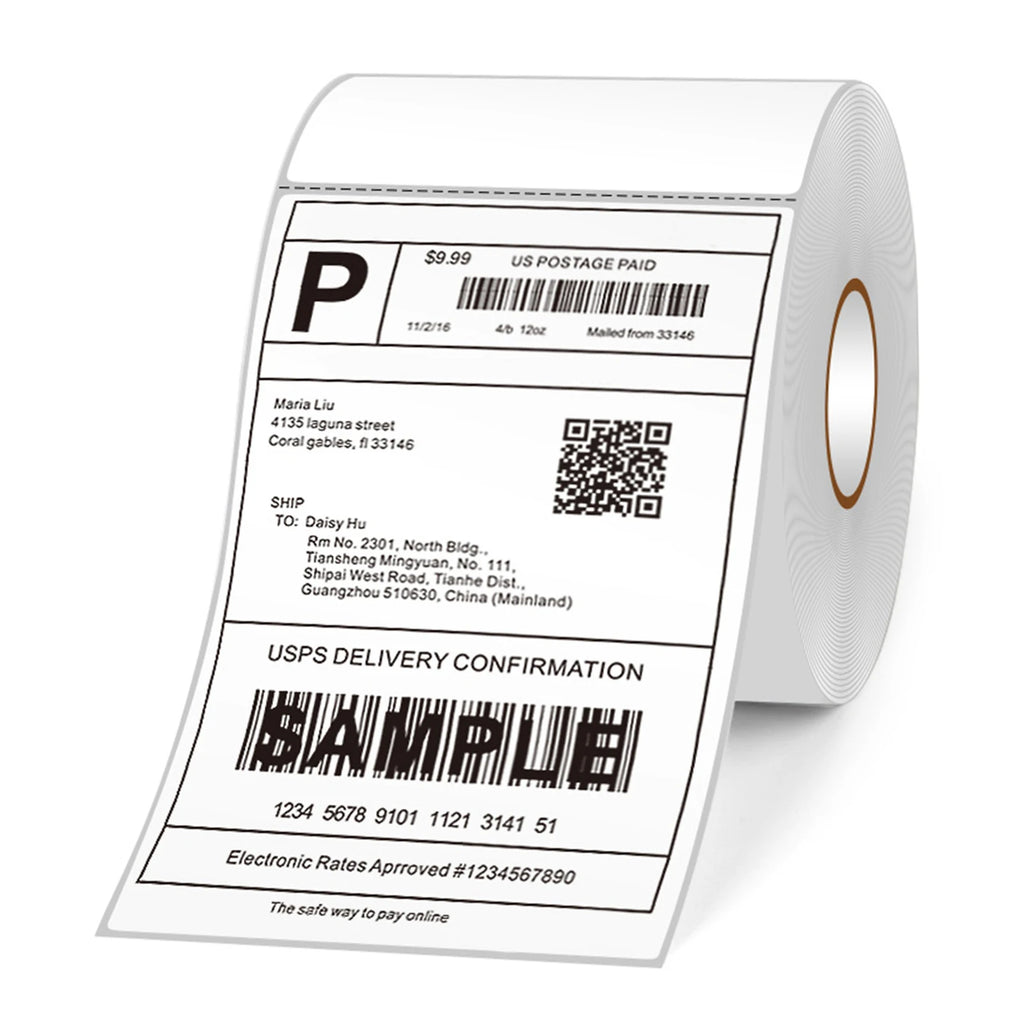 Thermal Shipping Labels 4x8in Shipping Package Thermal Printer All-Purpose Label Paper Sticker Self-adhesive Waterproof