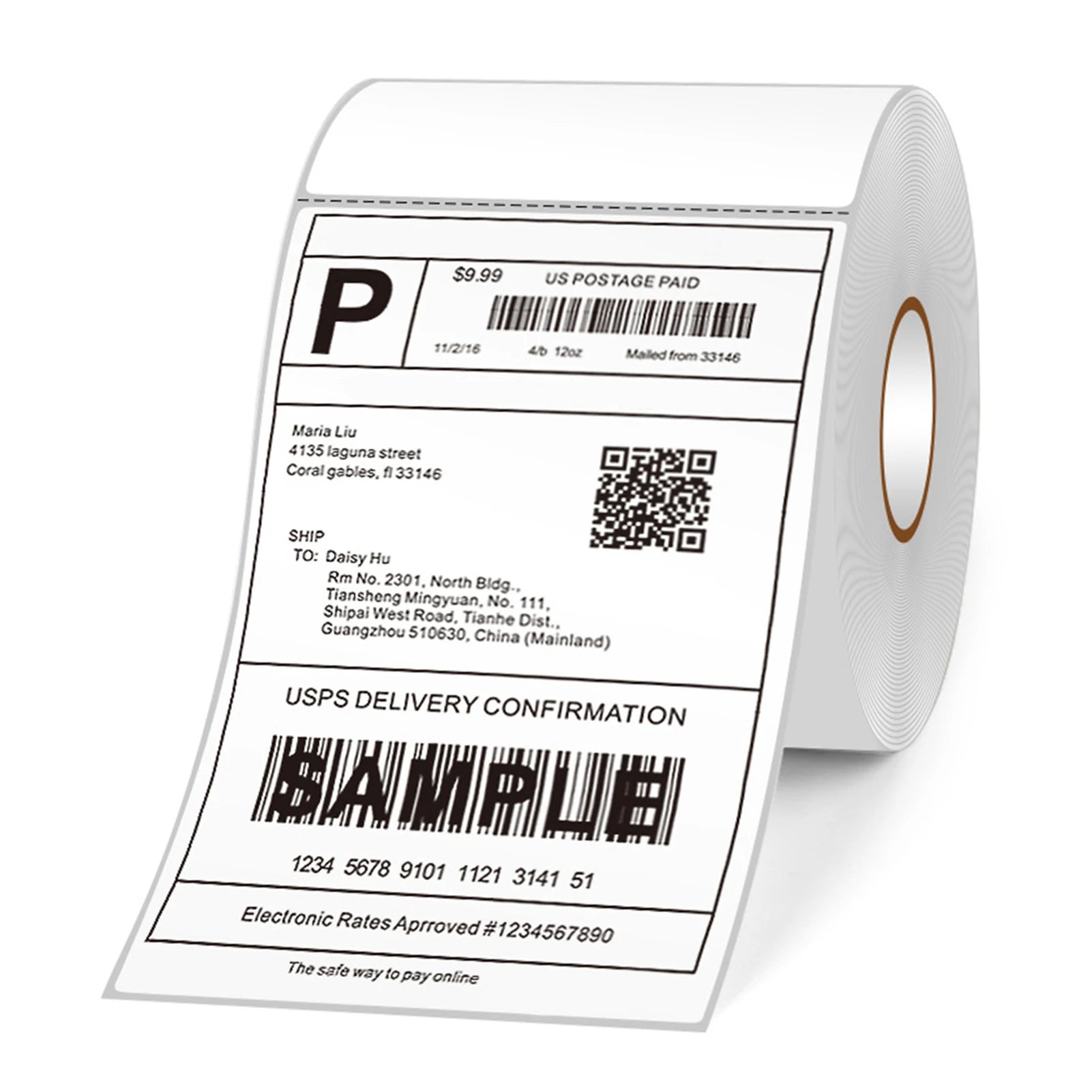 Thermal Shipping Labels 4x8in Shipping Package Thermal Printer All-Purpose Label Paper Sticker Self-adhesive Waterproof
