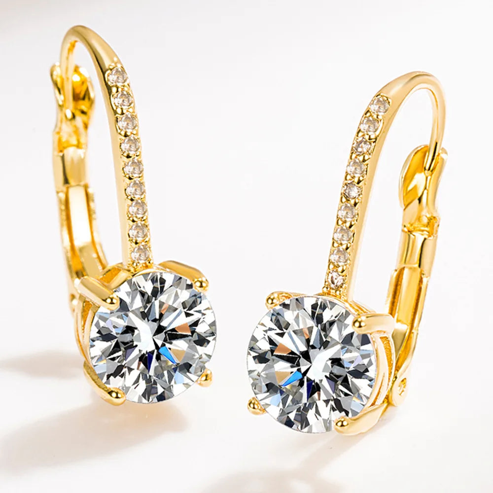 925 Silver Earrings Zircon Flower for Women Sterling Silver Wedding Jewelry Elegant Female Accessories Fashion Gift