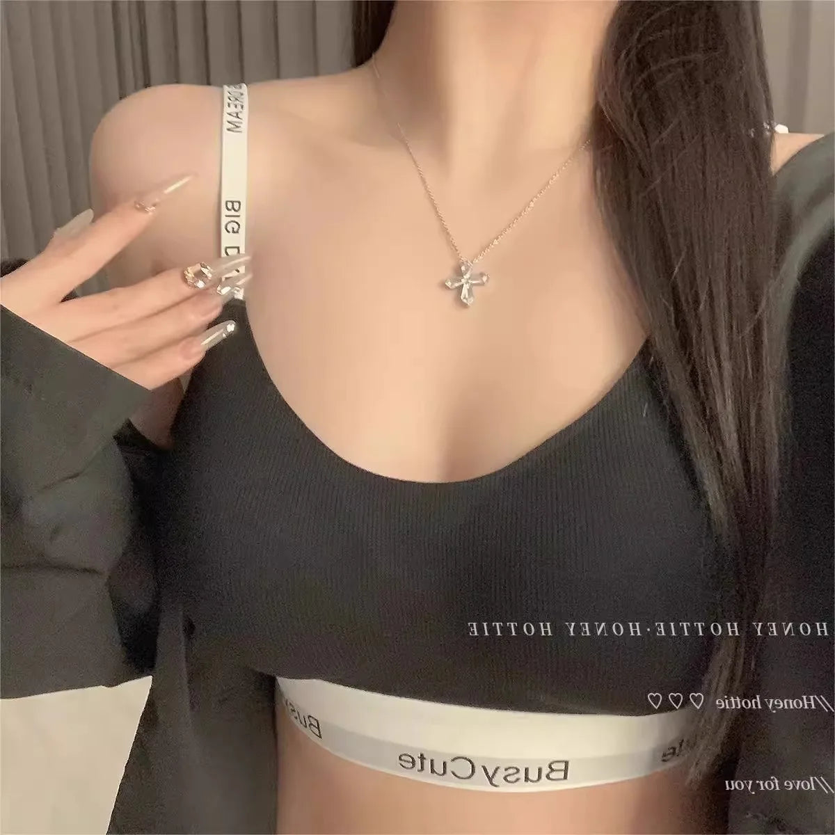 Sports Bra Set for Smaller Busts: Lift & Support, Anti-Sagging, Wire-Free, Breathable, Backless Letter Bra Two-Piece Set