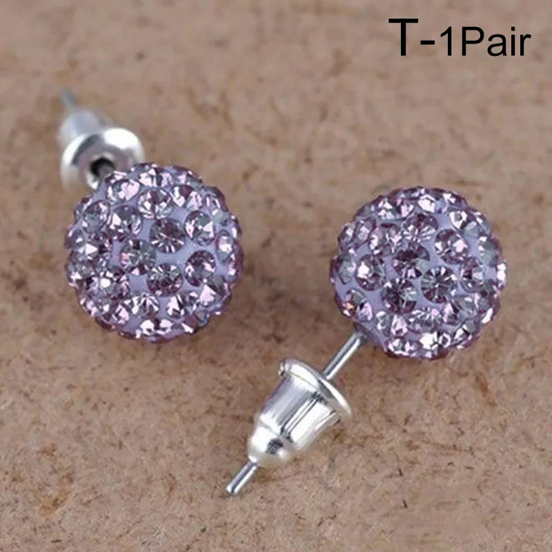 New Fashion Jewelry Full Rhinestone Ball Earrings Autumn and Winter Fashion Korean Temperament Earrings for Women Party Gift