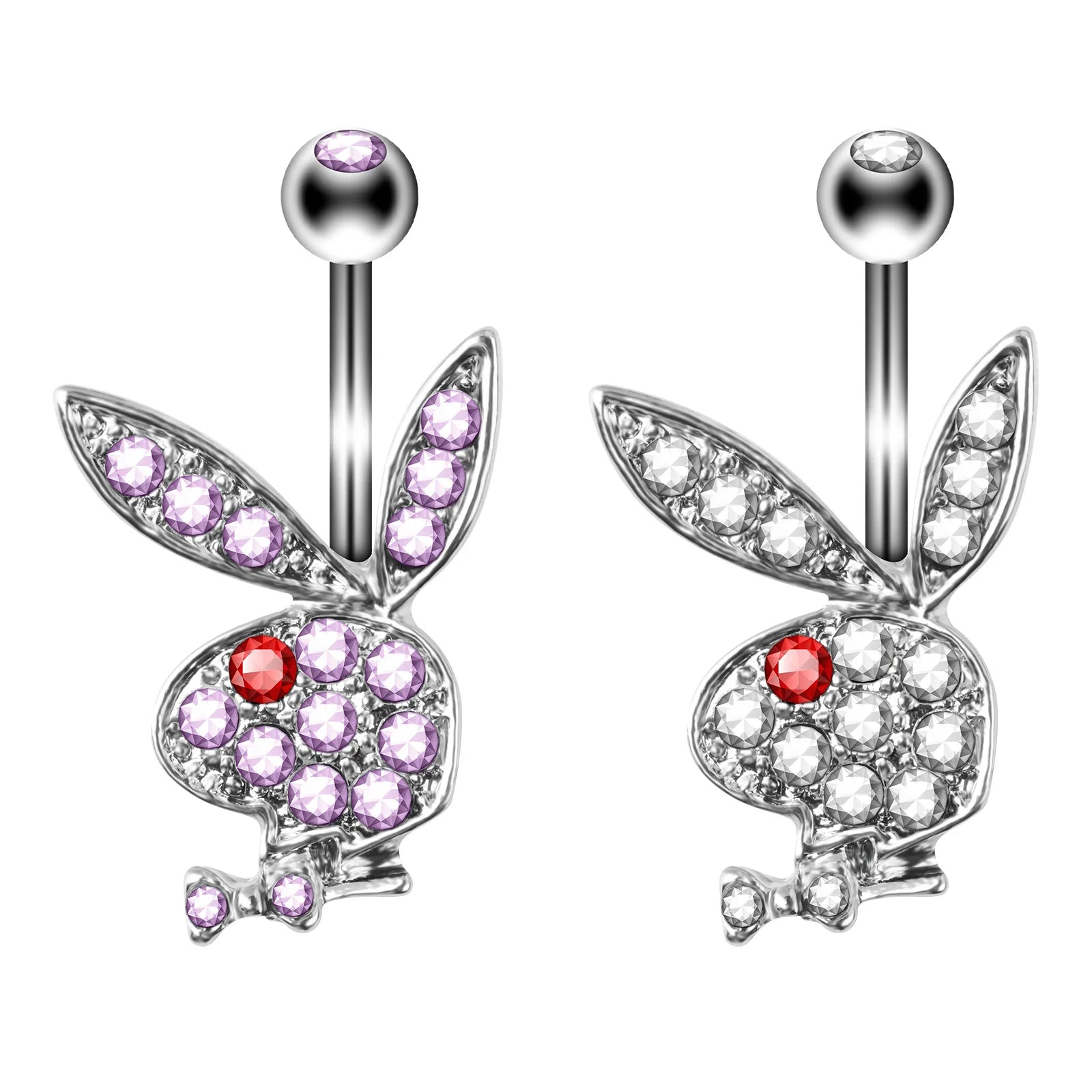 Stainless steel cartoon rabbit navel ring navel nail body piercing ornaments