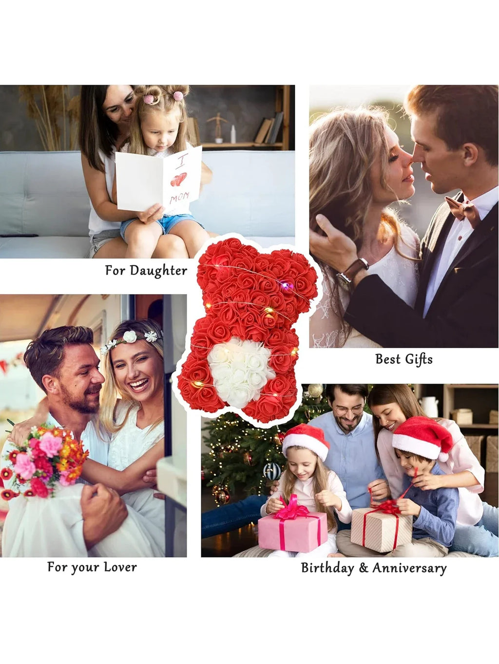 1pc 25m Artificial Flower Eternal Rose Teddy Bear for Mom Mother's Day Birthday Valentine's Day Anniversary Gifts & Decorations