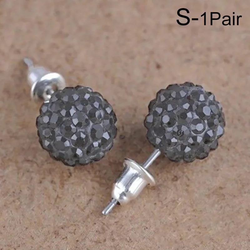 New Fashion Jewelry Full Rhinestone Ball Earrings Autumn and Winter Fashion Korean Temperament Earrings for Women Party Gift