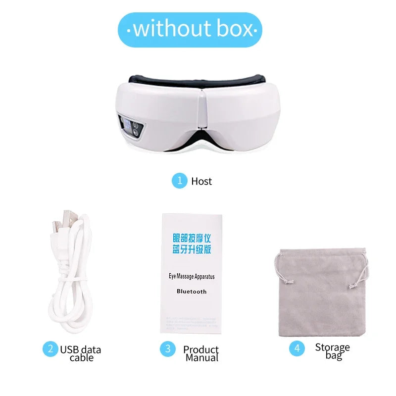 Eye Massager Smart Foldable Vibration Airbag Compress Eye Massage Instrument Bluetooth Music Eye Care Glasses Eye Relax Fatigue