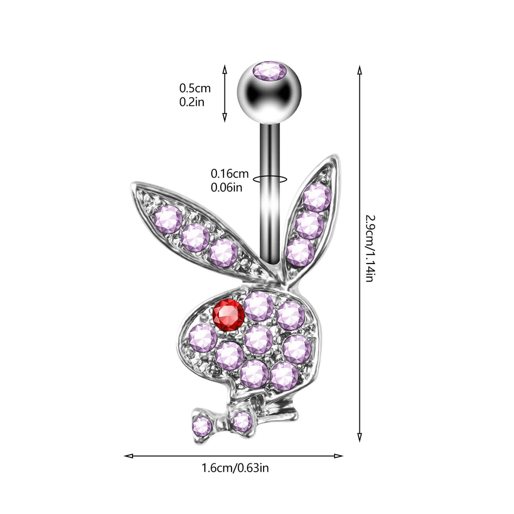 Stainless steel cartoon rabbit navel ring navel nail body piercing ornaments