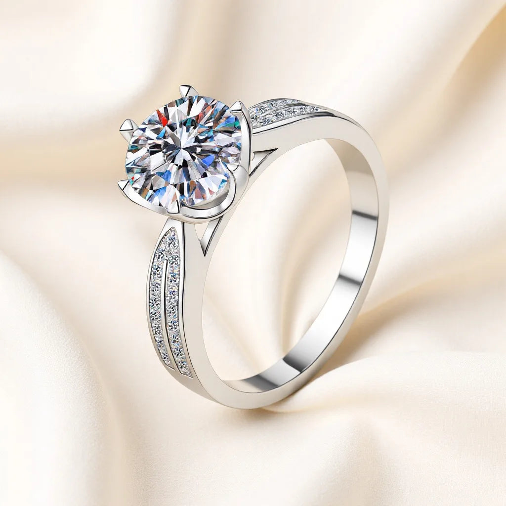 925 Sterling Silver Rings For woman Shining crystal adjustable size Fashion Gifts engagement wedding high quality Jewelry