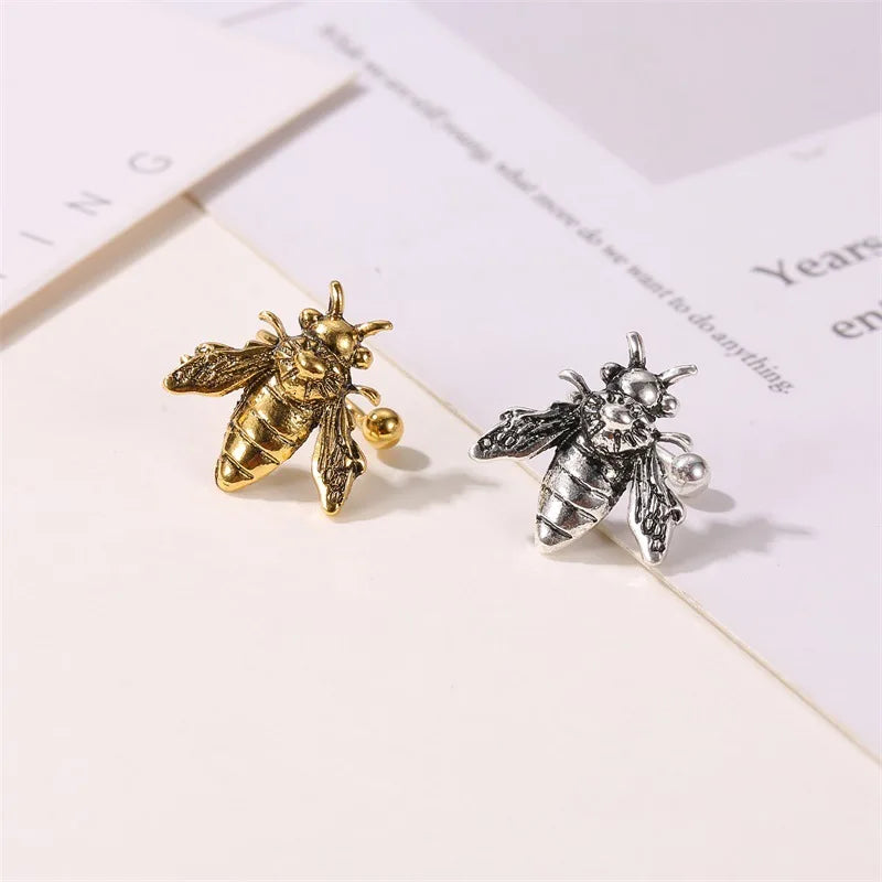 Modyle Vintage Little Bird Bee Leaf Ear Cuff Non Pierced Clip Earrings for Women Trendy Punk Small Carved Rose U Shape Earrings