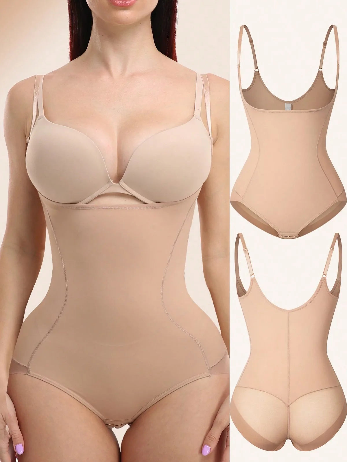 Shapewear For Women Tummy Control Bodysuits Waist Trainer Body Shaper Slimming Underwear Open Bust Compression Belly Girdles