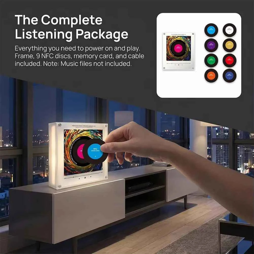 IN STOCK NFC Sensing Song Player With 9 empty discs&Night Light Automatic Singing Refrigerator Magnetic Rotary Disc Machine Gift
