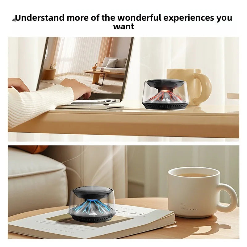 360° View Mirror Mount Volcanic Iceberg Car Diffuser - Air Purifying, Solar Powered, Forest & Floral Scents, Elegant Auto Decor