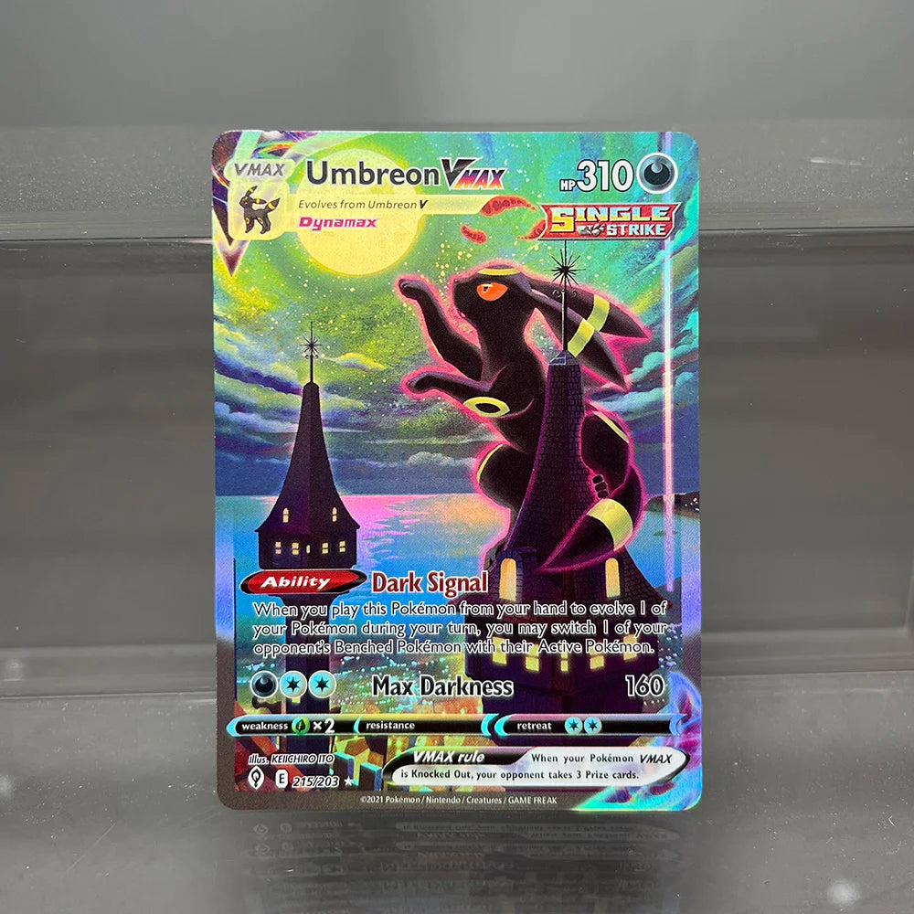 PKM Single Cards Pikachu Charizard EX Bubble Mew Game Rare Collection Cards PTCG Rainbow Proxy Cards