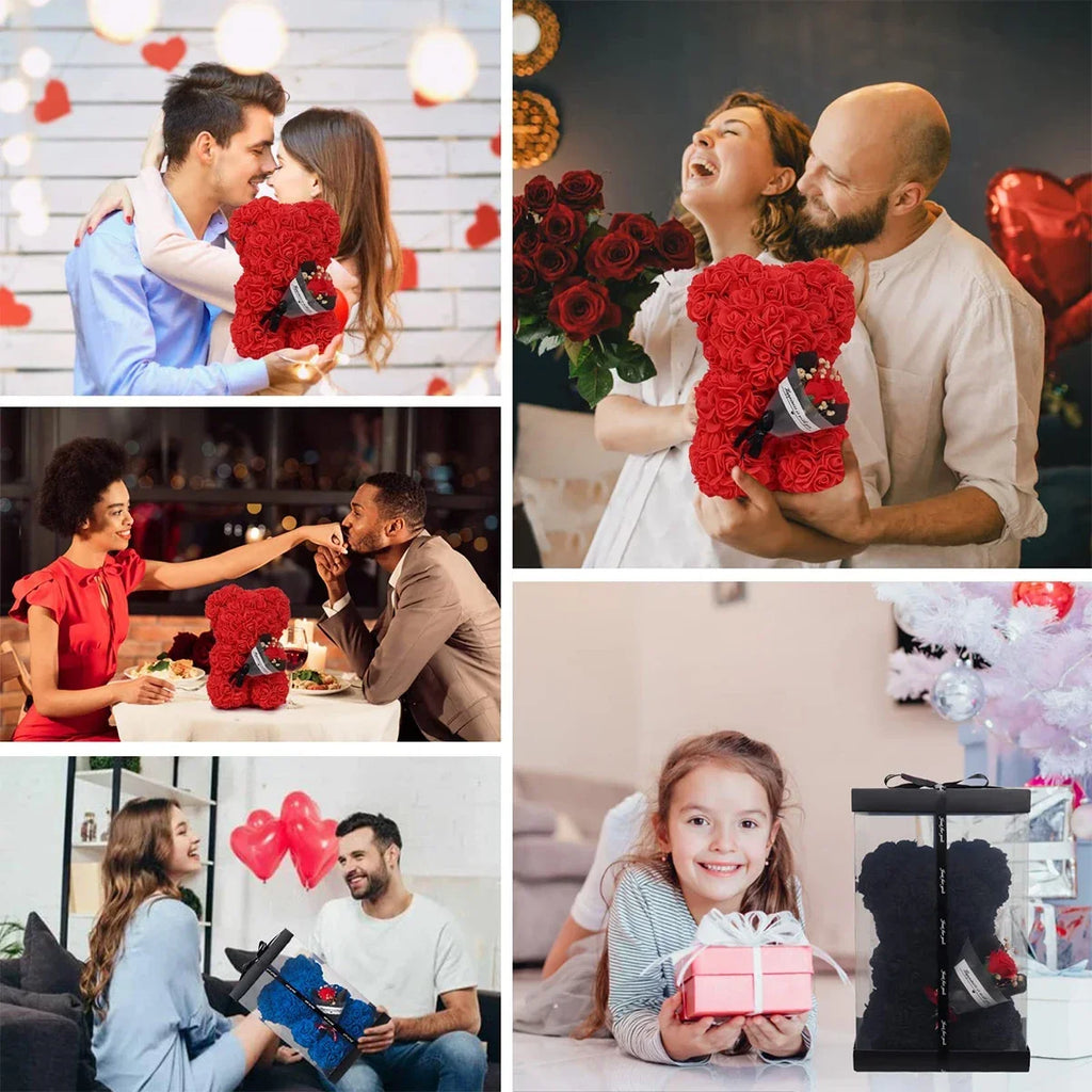 1pc 25m Artificial Flower Eternal Rose Teddy Bear for Mom Mother's Day Birthday Valentine's Day Anniversary Gifts & Decorations
