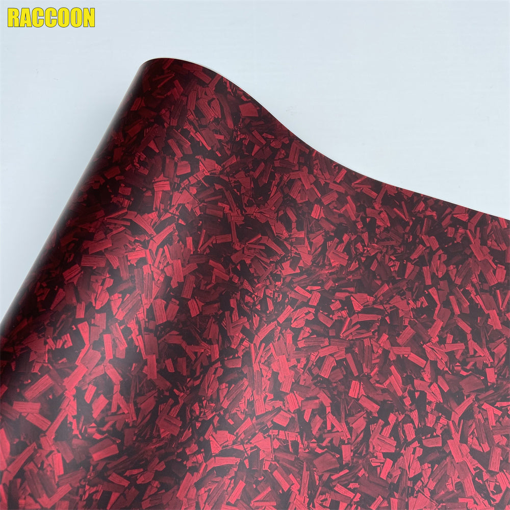 Premium PET Matte & Glossy Black Silver Red Forged Carbon Fiber Wrap Vinyl Car Film Motorcycle Scooter Vehicle Wrapping Foil