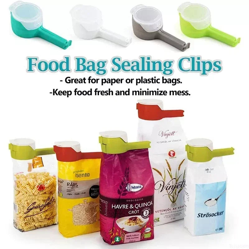Pour Snack Clips Food Storage Sealing Clips with Pour Spouts Durable Plastic Clips for Food Storage Kitchen Snack Bag Storage