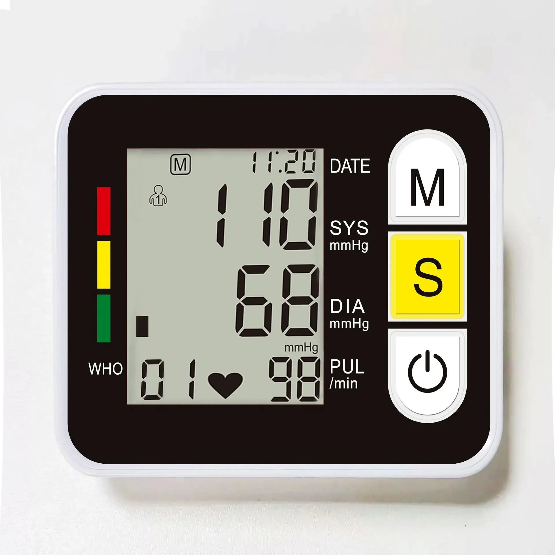 Automatic Tonometer Wrist Blood Pressure Monitor Sphygmomanometer PR LCD Screen Medical Digital Heart Rate Pulse Meter Measure