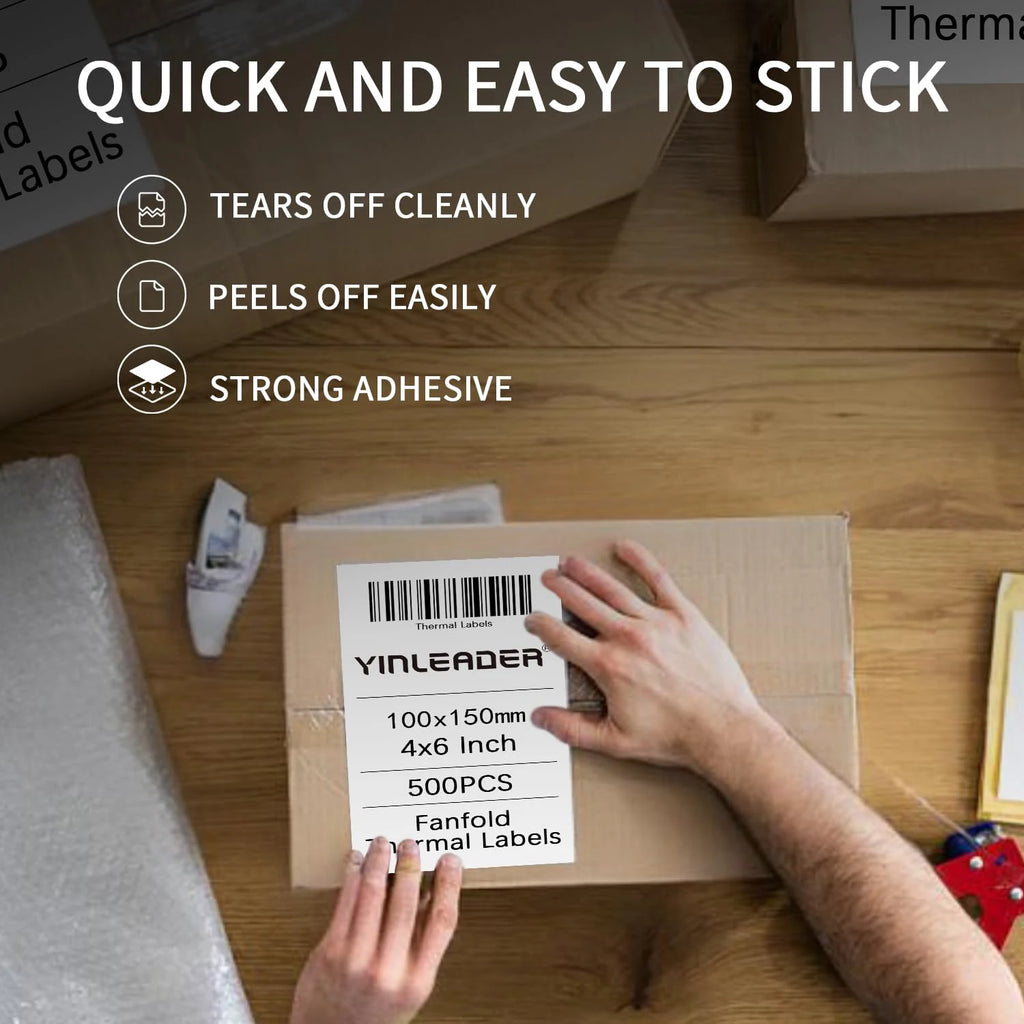 4x6 Inch Thermal Shipping Label Paper 100/200/300/500PCS Adhesive Paper For Express Waybill DHL UPS Express Barcode All-Purpose