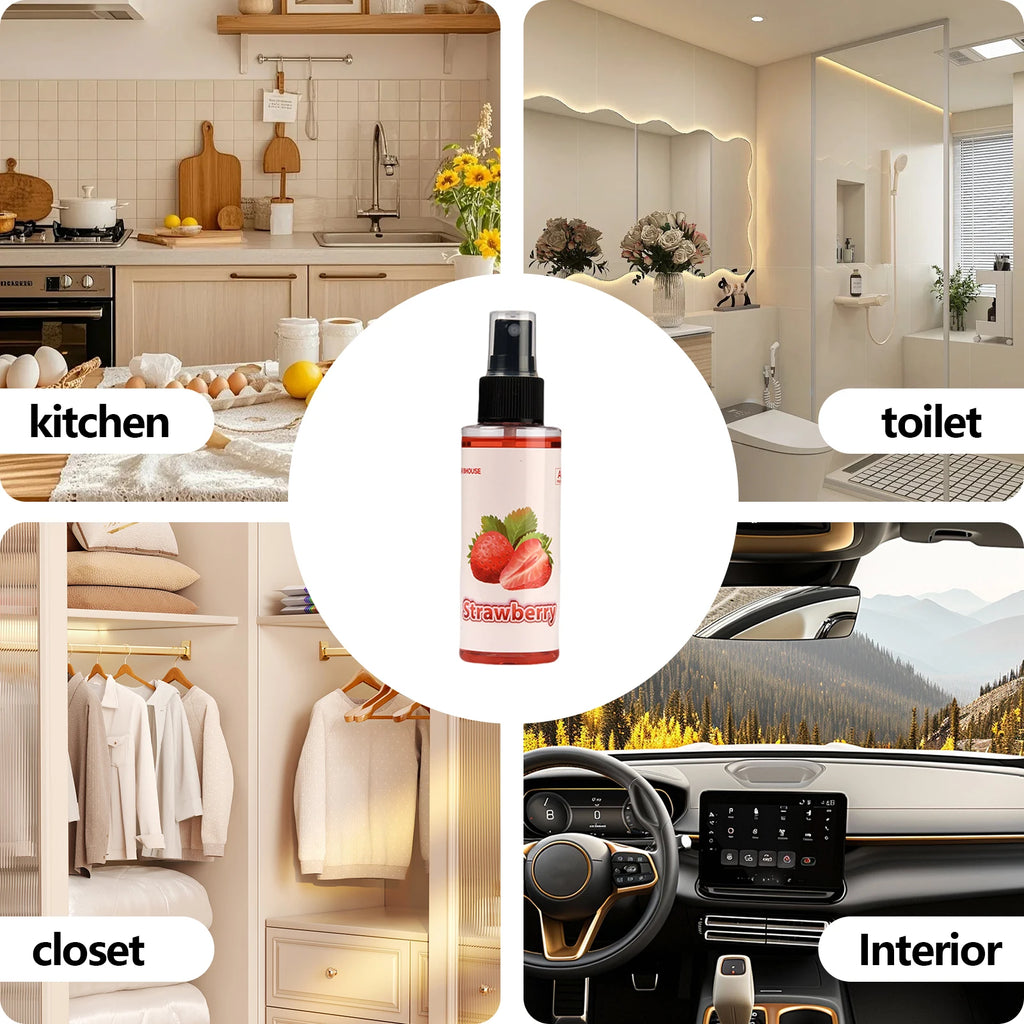 100ml STRAWBERRY-Scented Hand-Sprayed Air Freshener – Car Spray, Home Air Purifying & Deodorizing Fragrance