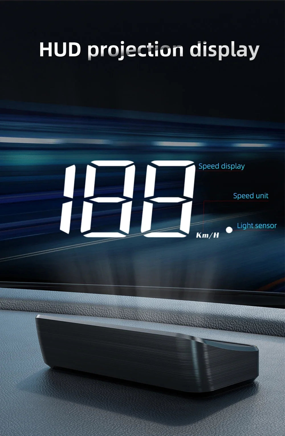 Car Speedometer HUD GPS Head Up Display Digital Speed Meter Windshield Projector For Vehicles Truck Auto Electronics Accessories
