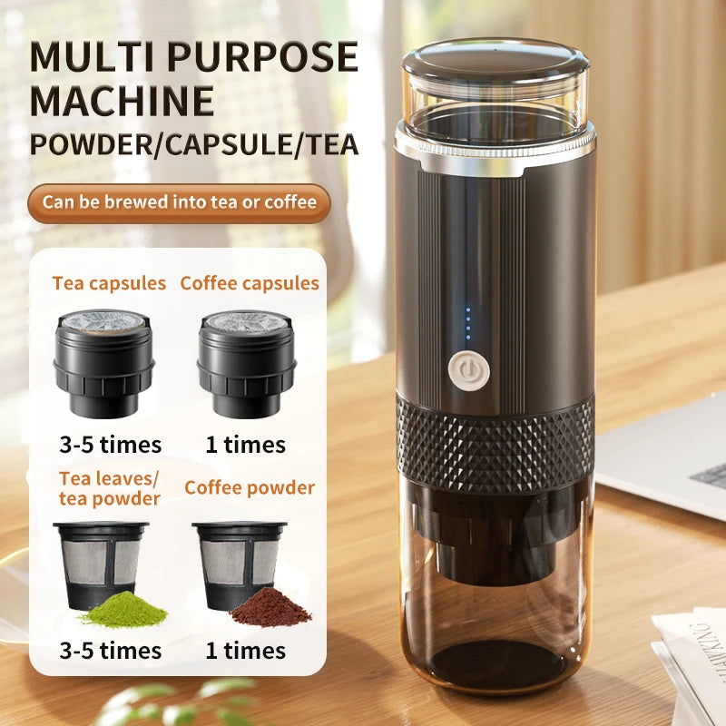 Electric Portable Coffee Machine Capsule Ground Coffee Brewer Suitable for Coffee Powder And Coffee Capsule - Coffee Maker