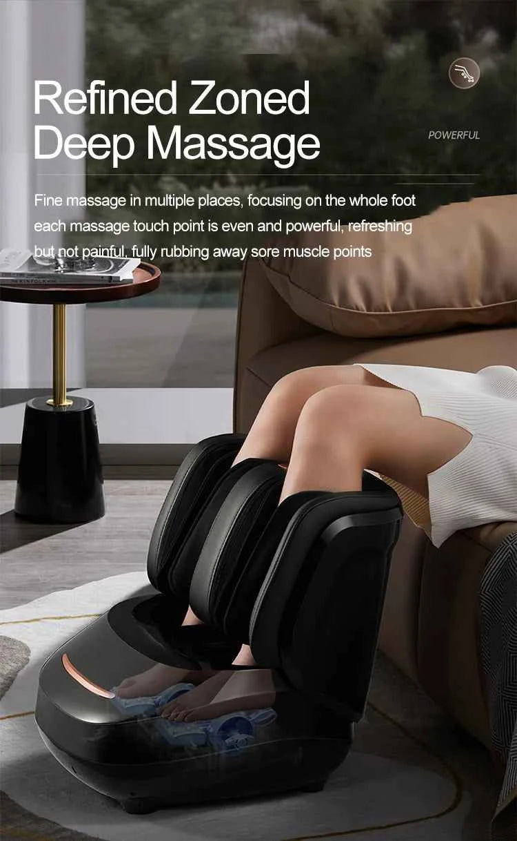 High Quality Air Pressure Electric Hot Heater Foot Massager Machine Vibrate Roller Bath Kneading Leg Foot Full Wrap Massage
