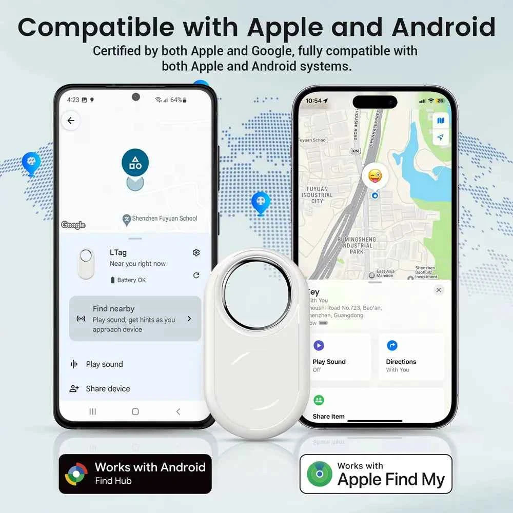 Air Tags Bluetooth Tracker Smart Tag Works with IOS Find My or Android Find Hub Dual system Item Finders Locator Device for Keys
