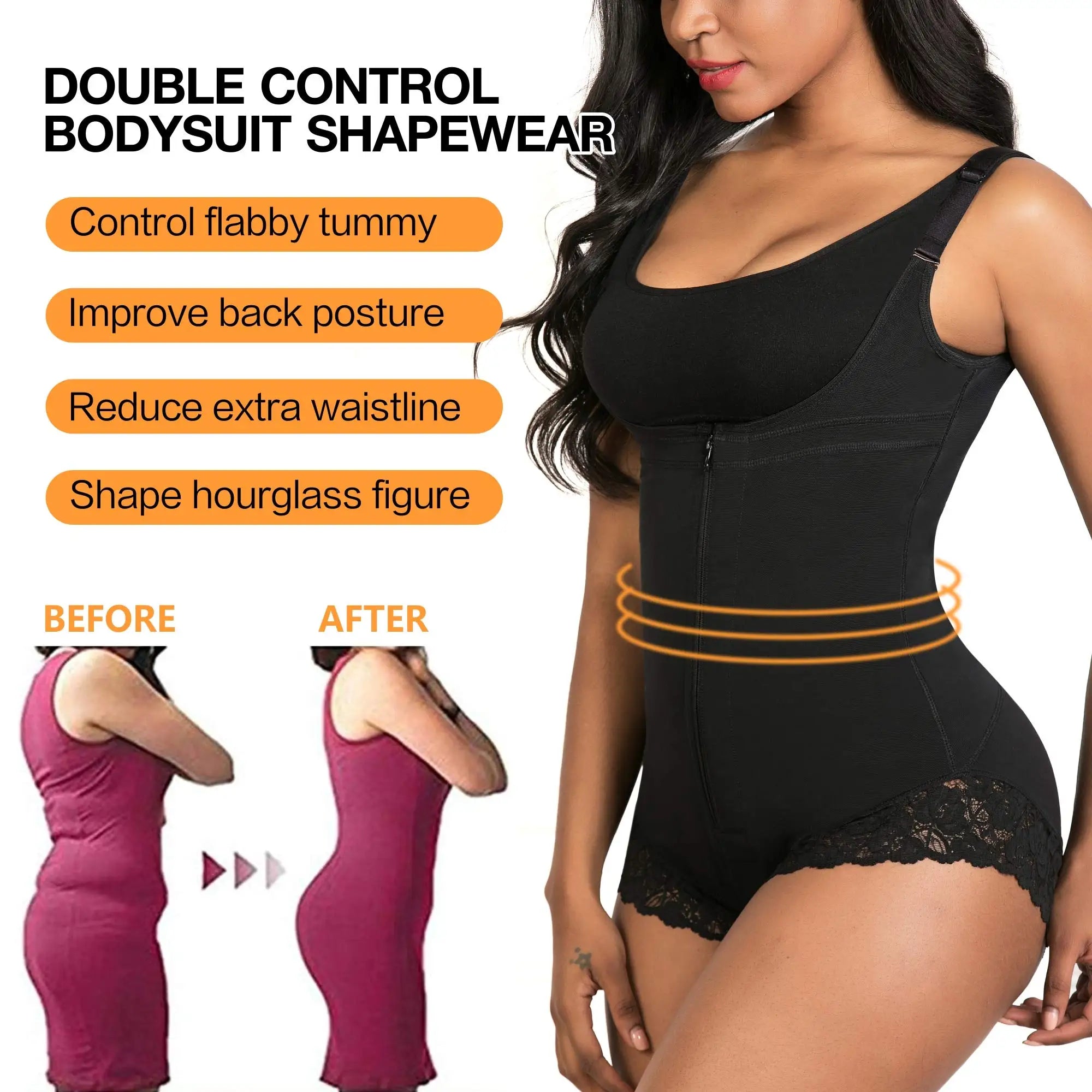 Women Shapewear Bodysuit Tight Corset Slimming Sheath Abdominal Correction Seamless Thong Body Shaper Faja Colombian Postpartum