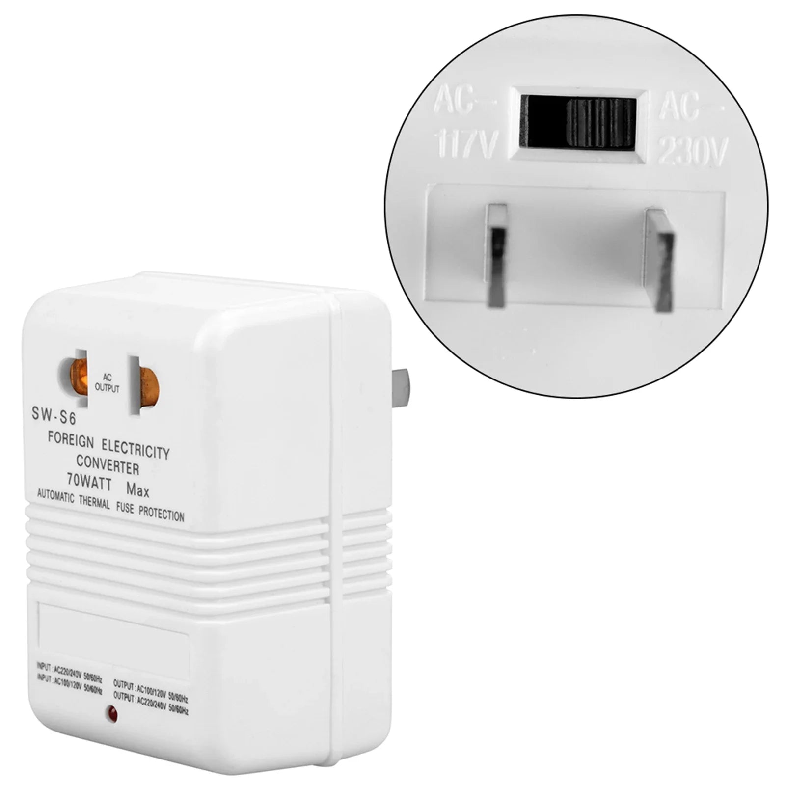 Power Converter Voltage Converter 70W 110V/120V to 220V/240V StepUp&amp Down Voltage Converter Transformer (CN Standard Plug)